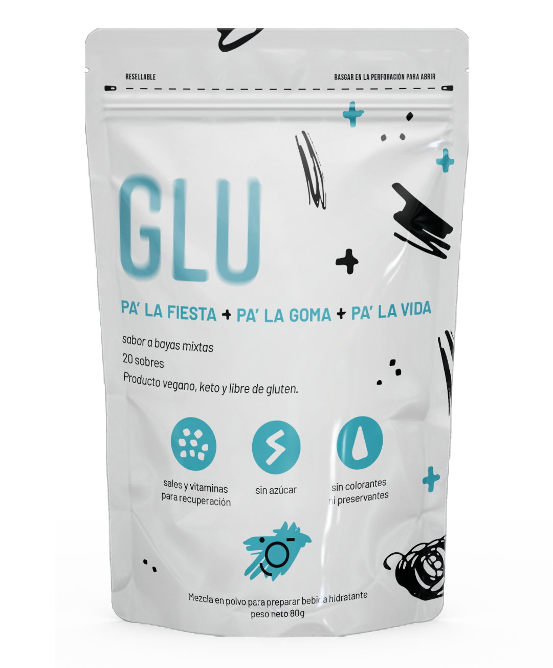 Glu Sabor Bayas Mixtas (20 sticks por bolsa)