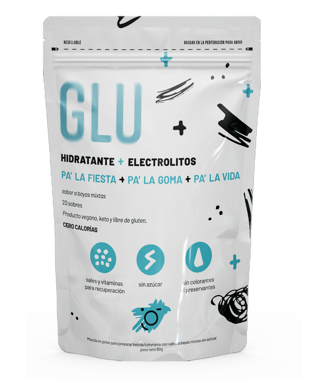 Glu Sabor Bayas Mixtas (20 sticks por bolsa)
