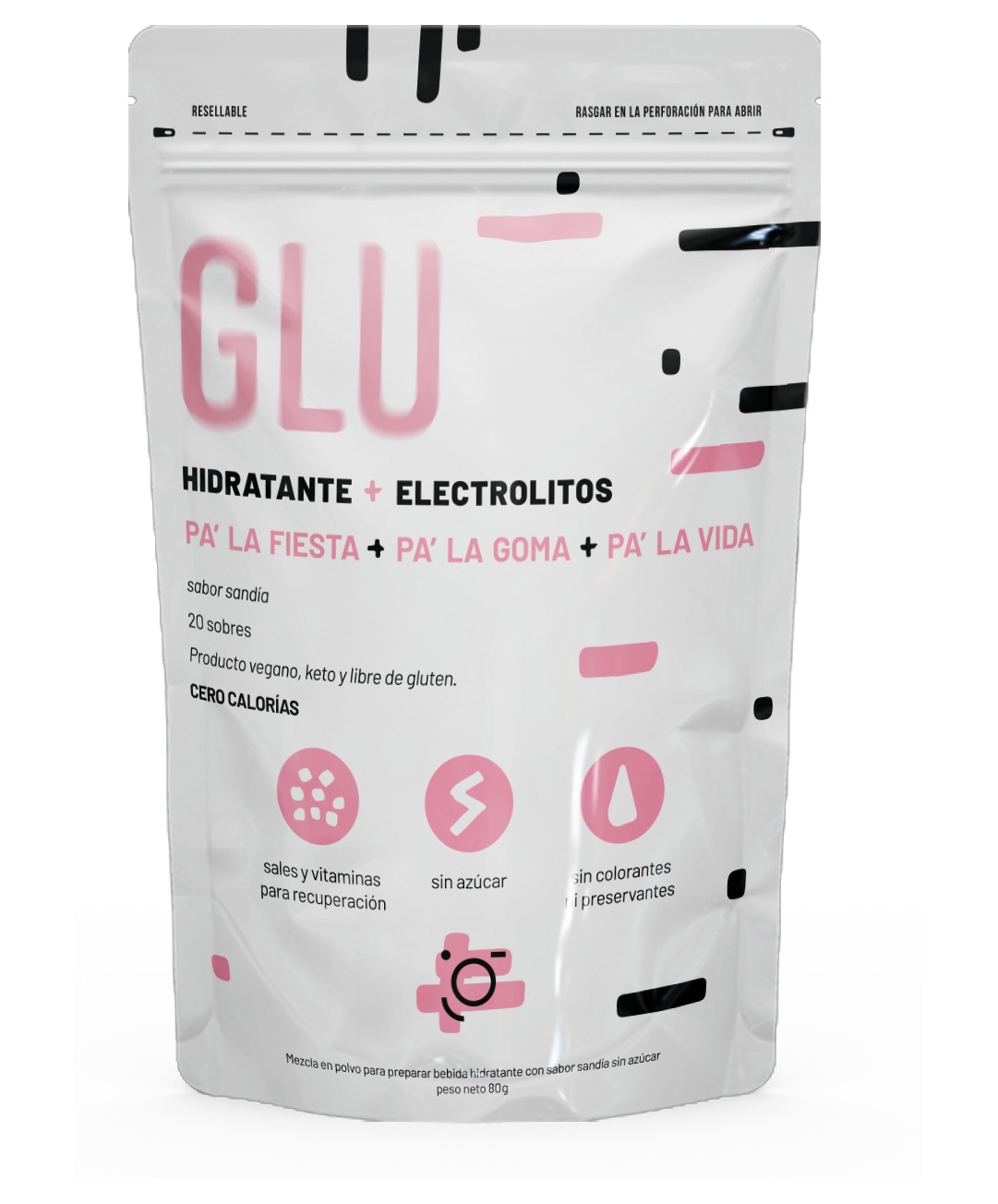 Glu Sabor Limonada de Sandía (20 sticks por bolsa)